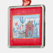Prachtig landschap met Snowman Metalen Ornament (Links)