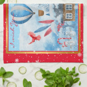 Prachtig landschap met Snowman Theedoek (Gevouwen)