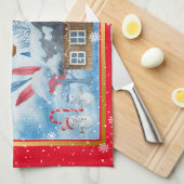 Prachtig landschap met Snowman Theedoek (Quarter Fold)