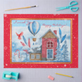 Prachtig landschap met Snowman Tissuepapier (Craft)