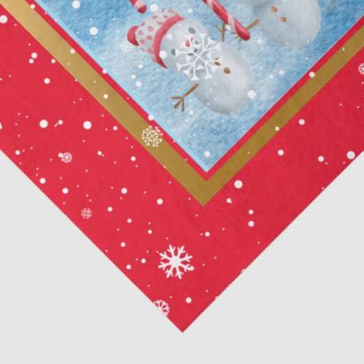 Prachtig landschap met Snowman Tissuepapier (Detail)