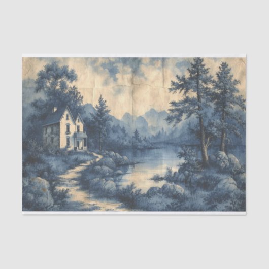 Prachtig Landschap op een verfrommeld papier (Voorkant)