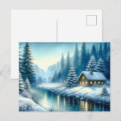 Prachtig landschap van de Winter River Briefkaart (Voorkant / Achterkant)