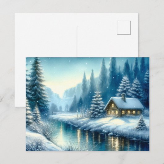 Prachtig landschap van de Winter River Briefkaart (Voorkant / Achterkant)