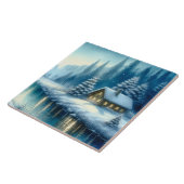 Prachtig landschap van de Winter River Tegeltje (Zijkant)