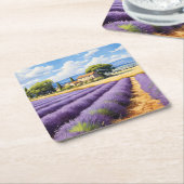 Prachtig lavendelveld in de Provence, Frankrijk Kartonnen Onderzetters (Schuin)