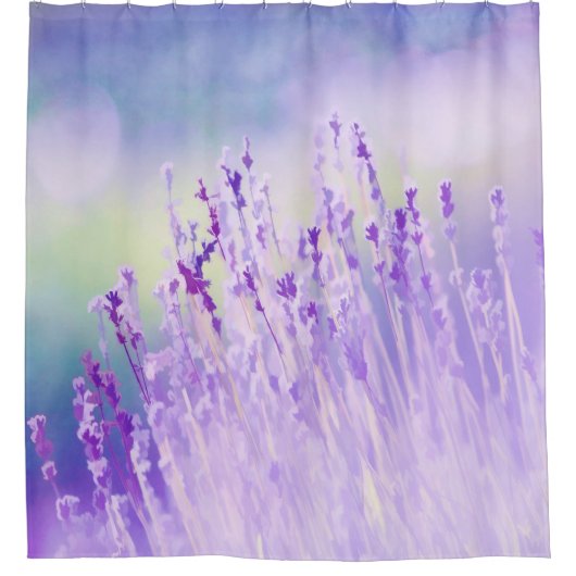 Prachtig lavenderveld of Paars weide Douchegordijn (Voorkant)
