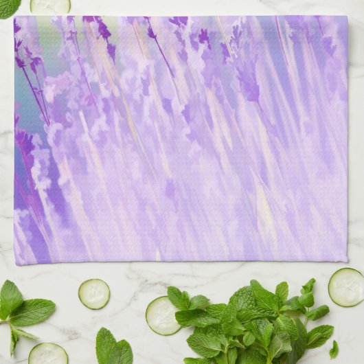Prachtig lavenderveld of Paars weide Theedoek (Gevouwen)