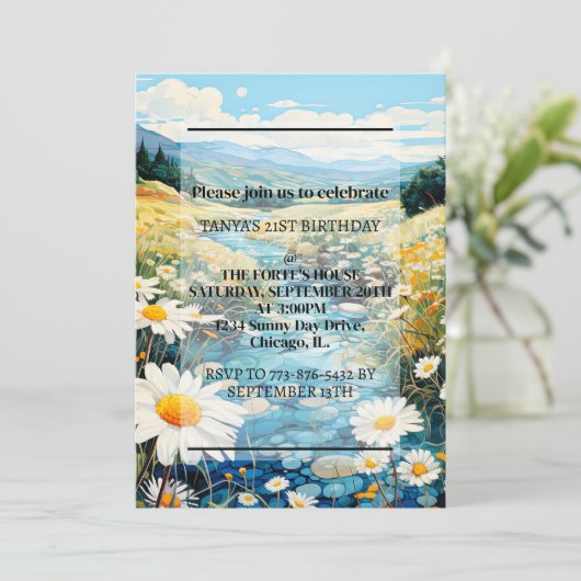 Prachtig lentetijd weide verjaardagsfeest kaart (Staand voorkant)