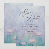 Prachtig Lentewaterverf Schrift Bruiloft Save The Date (Voorkant / Achterkant)