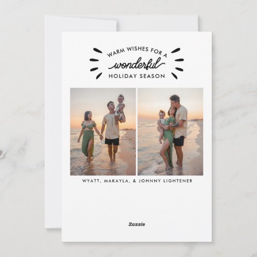 Prachtig Leven 3 Foto Baby Kerstmis Feestdagenkaart (Achterkant)