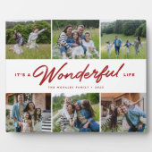 Prachtig leven donkerrood zes foto familie collage fotoplaat (Voorkant)