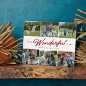 Prachtig leven donkerrood zes foto familie collage fotoplaat (Zijkant)