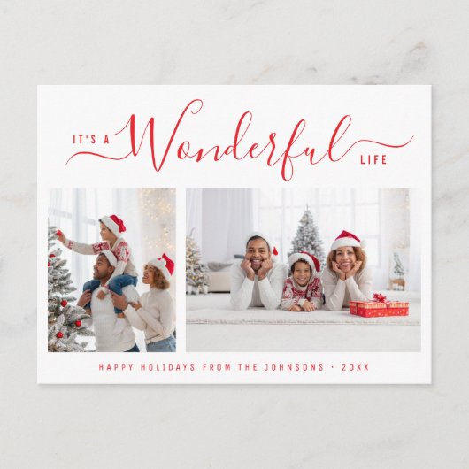 Prachtig leven rood script kerst briefkaart (Voorkant)