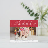 Prachtig leven Rood & Wit belettering Kerstmis Briefkaart (Staand voorkant)