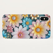 Prachtig Levendig Pastel Bloemenmotief met Pareltj Case-Mate iPhone Case (Achterkant (horizontaal))