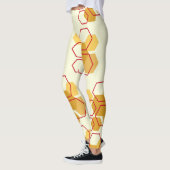 Prachtig lichtgeel honingraatpatroon leggings (Links)