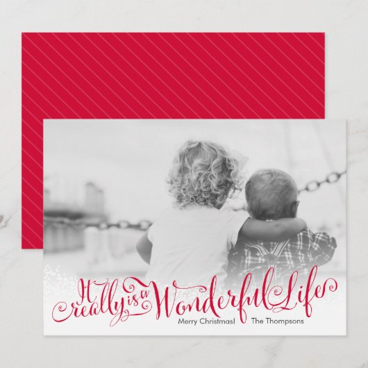 Prachtig Life Script Vakantie Fotokaart Feestdagenkaart (Voorkant / Achterkant)