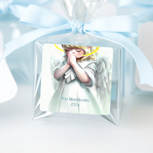 Prachtig Little Girl Angel Wings Custom Vierkante Sticker