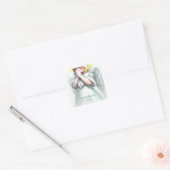 Prachtig Little Girl Angel Wings Custom Vierkante Sticker (Envelop)