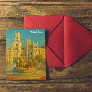 Prachtig Madrid Spanje Vintage Reis Kunst Briefkaart