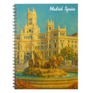 Prachtig Madrid Spanje Vintage Reis Kunst Notitieboek