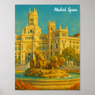 Prachtig Madrid Spanje Vintage Reis Kunst Poster