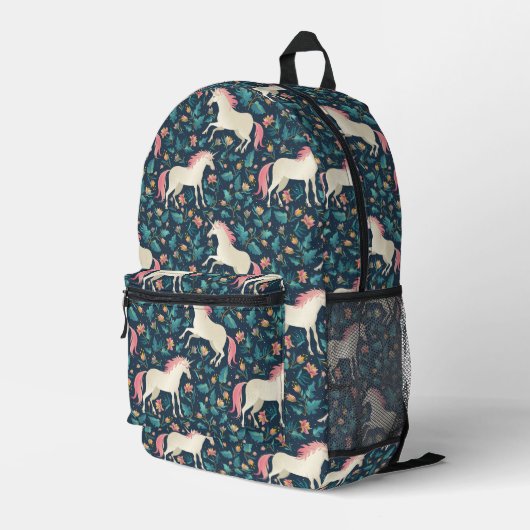 Prachtig Magical Unicorn Pattern Bedrukte Rugzak (Achterkant Hoek Rechts)