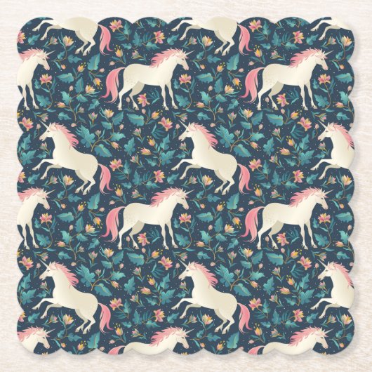 Prachtig Magical Unicorn Pattern Kartonnen Onderzetters (Voorkant)
