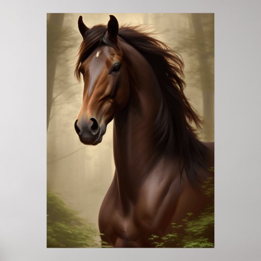 Prachtig Majestueus Paard Poster (Voorkant)