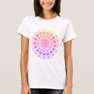 Prachtig Mandala Bloem Kleurrijk Ombre Design T-shirt