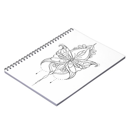 Prachtig Mandala Butterfly Design Pattern Notitieboek (Linkerzijde)