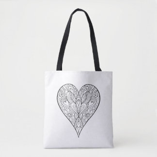 Prachtig Mandala Heart Design Pattern Tote Bag