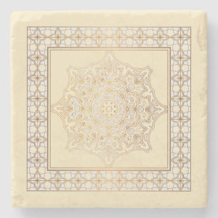 Prachtig mandala scroll design stenen onderzetter