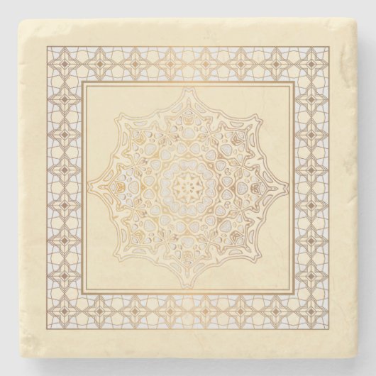 Prachtig mandala scroll design stenen onderzetter (Voorkant)