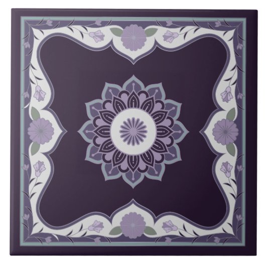 Prachtig mandala scroll design tegeltje (Voorkant)