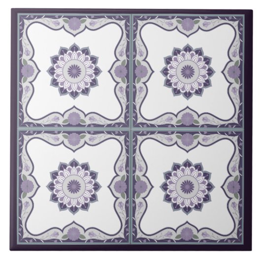 Prachtig mandala scroll design tegeltje (Voorkant)