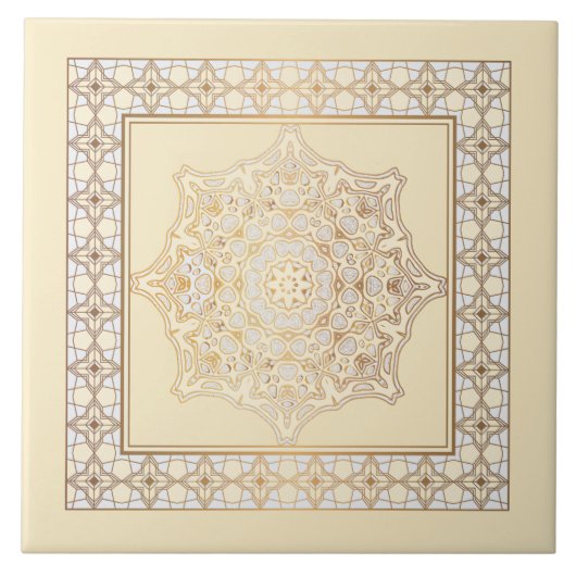 Prachtig mandala scroll design tegeltje (Voorkant)