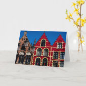 Prachtig Markt plein van Brugge Wenskaart Kaart (Gele Bloem)