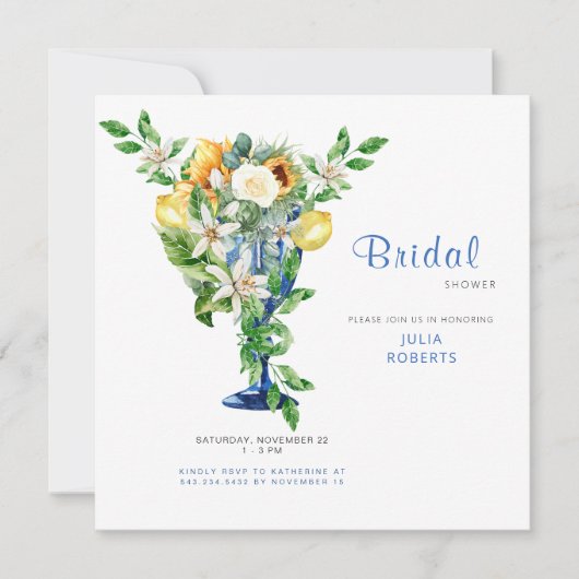 Prachtig mediterraan bloemrijk Vrijgezellenfeest I Kaart (Voorkant)