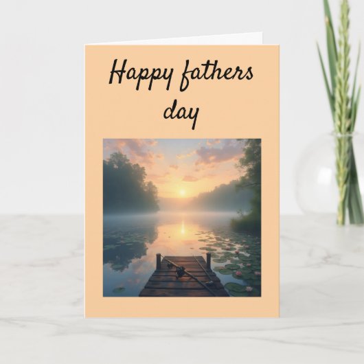 Prachtig meer en dok bij zonsopgang bedankkaart (Voorkant)