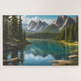 Prachtig meer met reflecties legpuzzel
