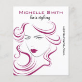 Prachtig meisje-icoon paars haar Kapsalon branding Flyer (Voorkant)