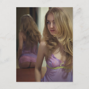 Prachtig! Meisje in schattige nacht Briefkaart