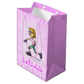 Prachtig meisje op rollerschaatsen medium cadeauzakje (Voorkant Gekanteld)