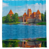 Prachtig middeleeuws kasteel aan Blue Lake Douchegordijn (Voorkant)