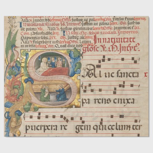 Prachtig middeleeuws muziekmanuscript cadeaupapier (Vlak)