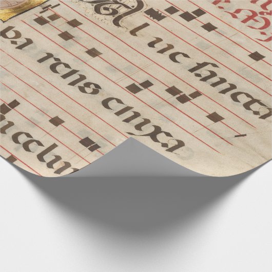 Prachtig middeleeuws muziekmanuscript cadeaupapier (Hoek)