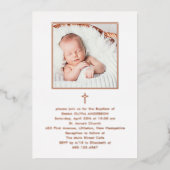 Prachtig minimalisme Fotodoop | Rosé goud Folie Uitnodiging (Voorkant)