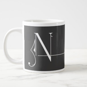 Prachtig minimalistisch legant monogram N Grote Koffiekop